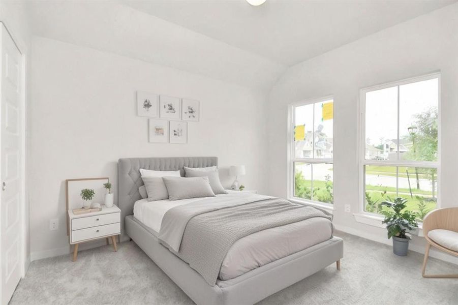 Generously sized secondary bedroom at the forefront of the home. Actual as-built colors and selections may vary.