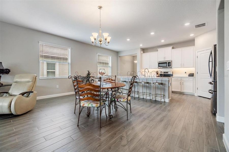 Dining area open to Kitchen