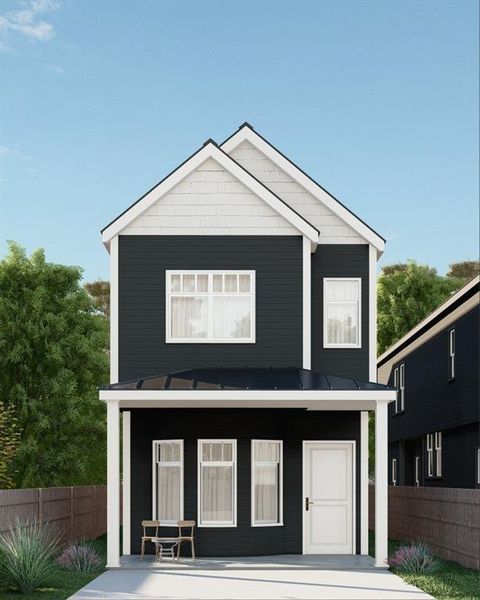 Home sweet home, redefined. Minimalist & modern living at its finest! Welcome to 223 S Broadway St in the heart of the walkable Main Street District of La Porte, Texas. (Rendering is representative only)