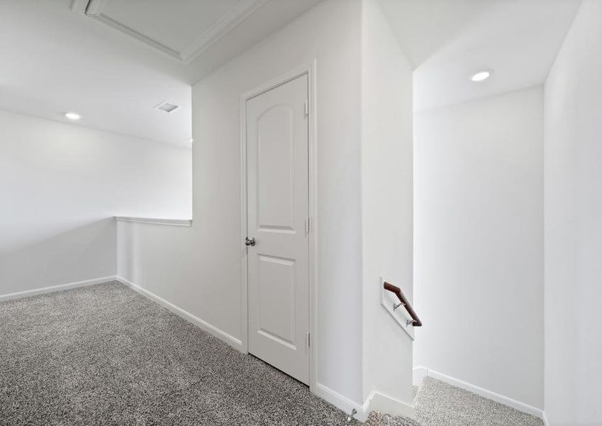 The stairs lead up to a loft on the second floor.