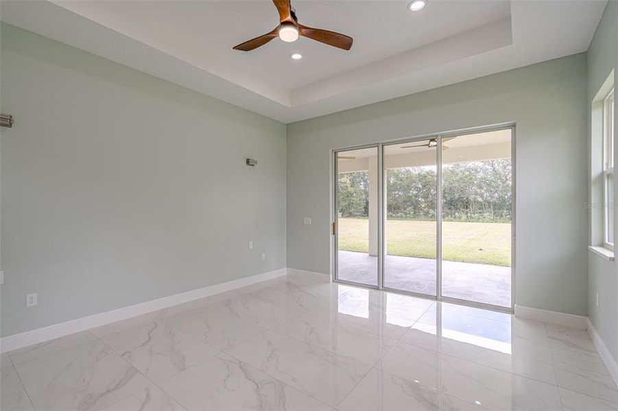 Master Suite with triple sliding glass door