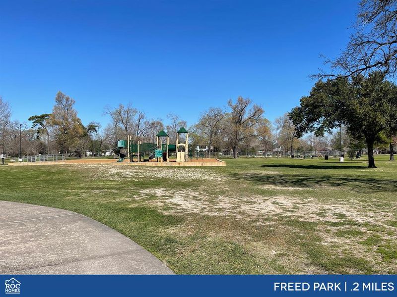 Freed Park is less than half a mile from Caywood Lane and features a playground, sports fields, and hiking/biking trails.