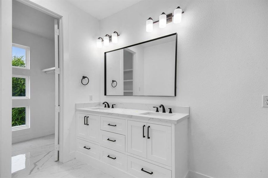 Bathroom featuring vanity