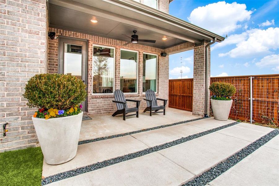 Dining al fresco is in your future on this nicely sized covered back patio!