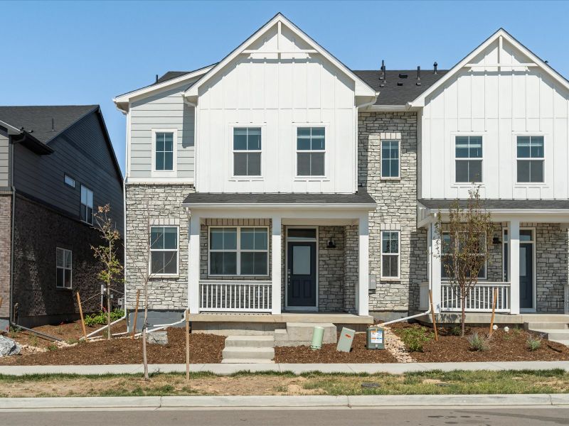 The Woodland floorplan exterior image taken at a Meritage Homes community In Aurora, CO.