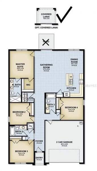 Floor plan w/ covered lanai added