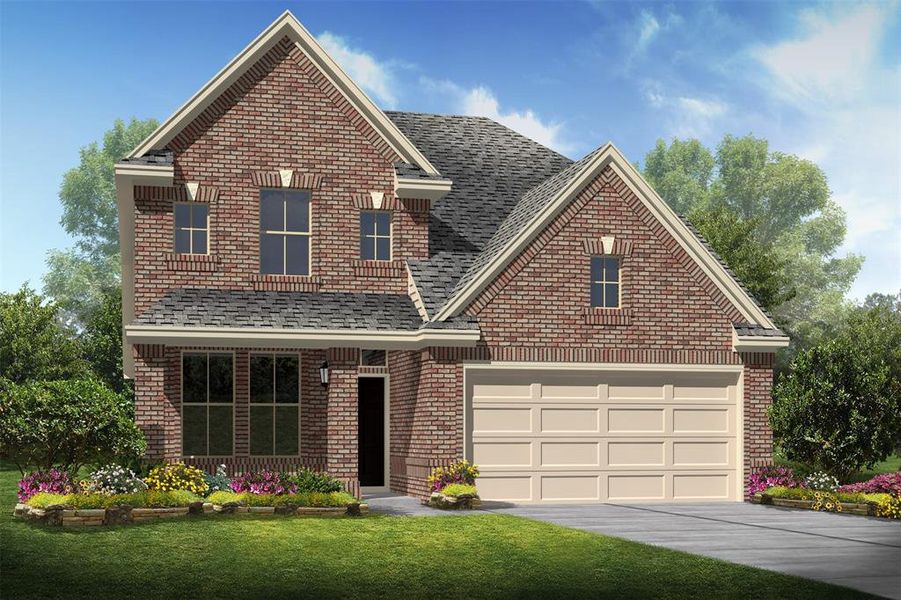 Charming Palmer II home design by K. Hovnanian Homes with elevation C in the beautiful Windrose Green. (*Artist rendering used for illustration purposes only.)