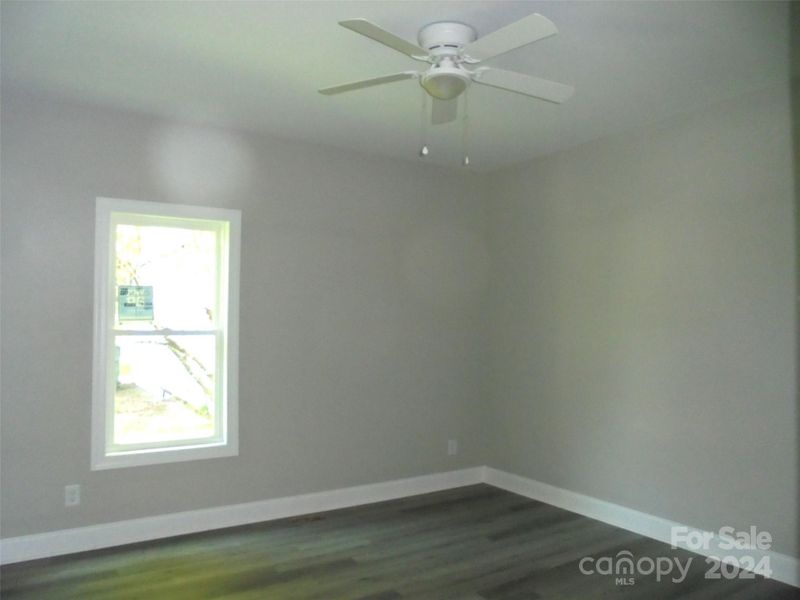 Bedroom #2 LVP flooring -Ceiling fan