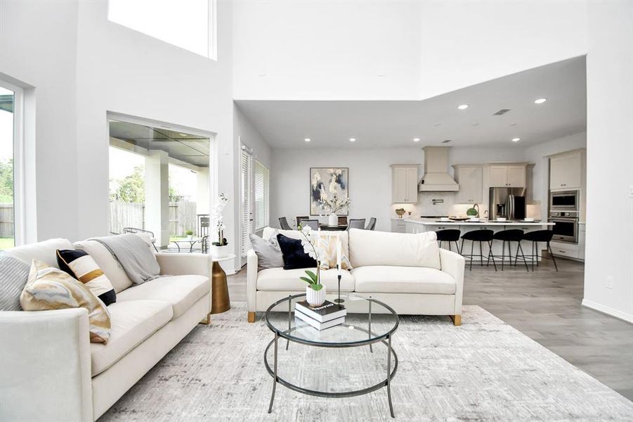 Another view of the bright andspacious living room.