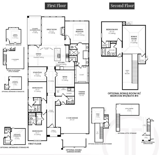 New construction Single-Family house Plan 4541 – Two Story, 4210 Old Rosebud Lane, Prosper, TX 75078 - photo