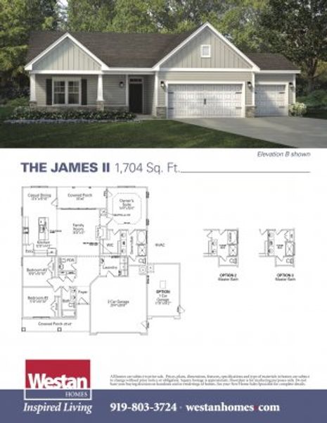 New construction Single-Family house James II, Cold Creek Court, Selma, NC 27576 - photo