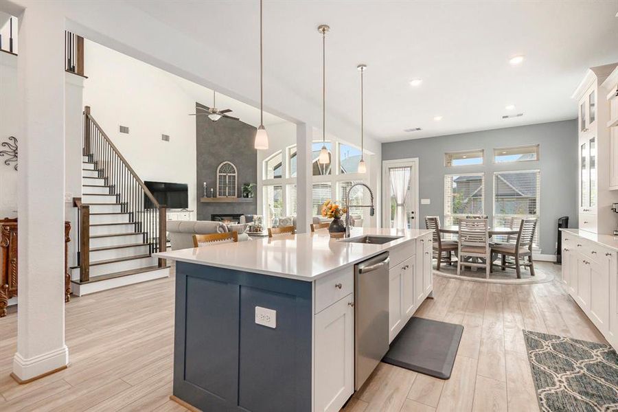 Kitchen open to living room