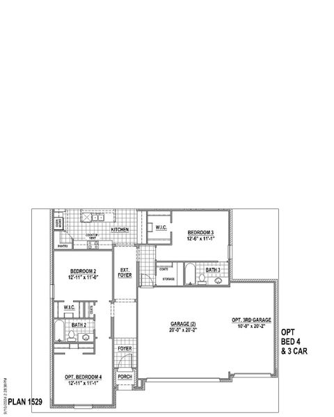 Plan 1529 Options 3 3-Car