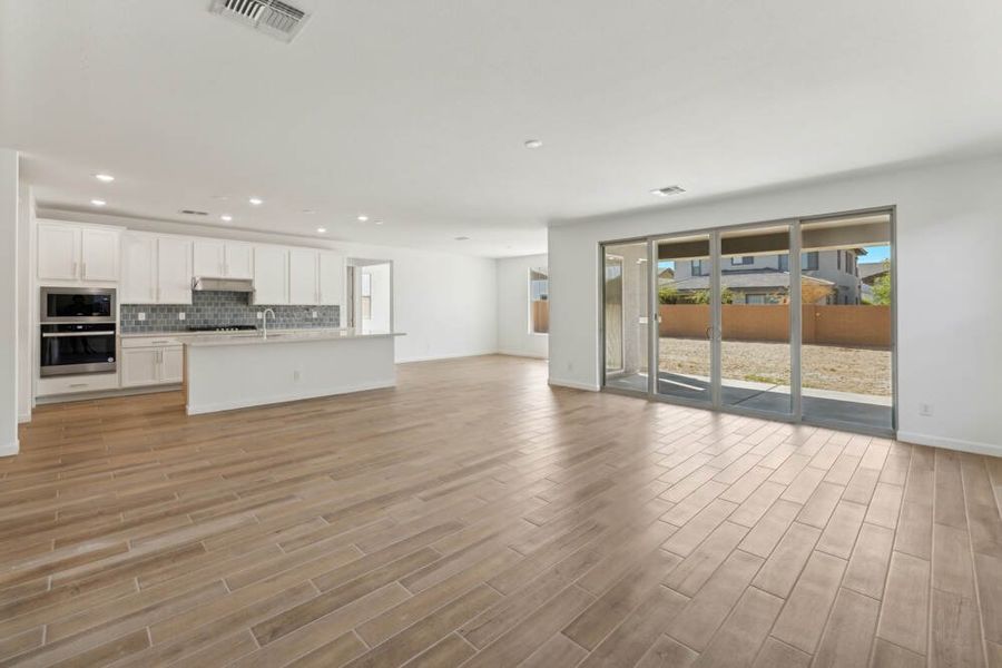 Great room and kitchen with dining nook