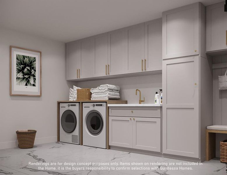 Artist Rendering of Optional Utility/Mudroom Built-ins