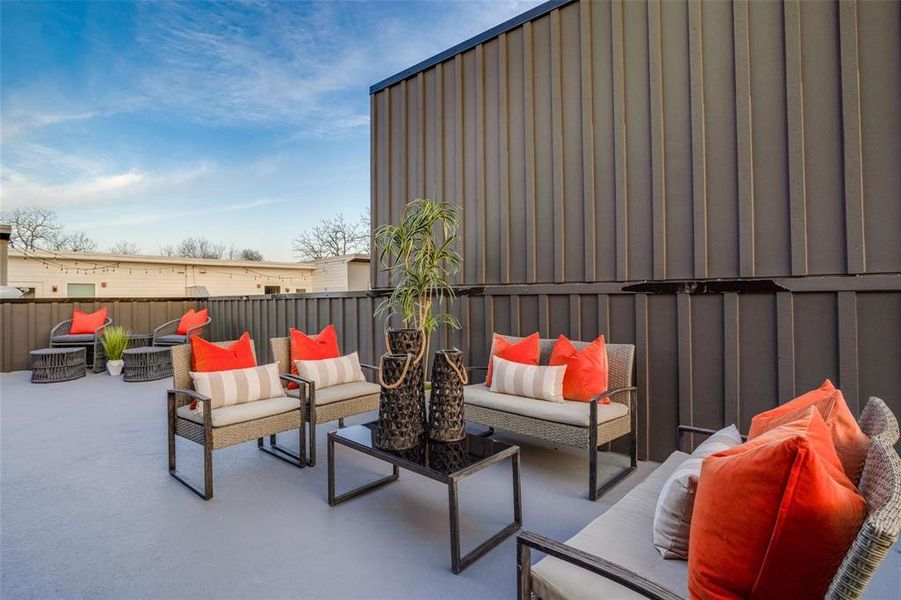 View of patio / terrace featuring an outdoor hangout area