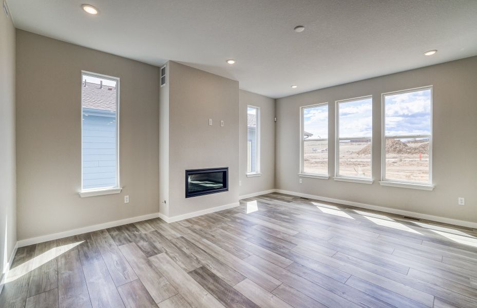 Light-filled Gathering Room with fireplace