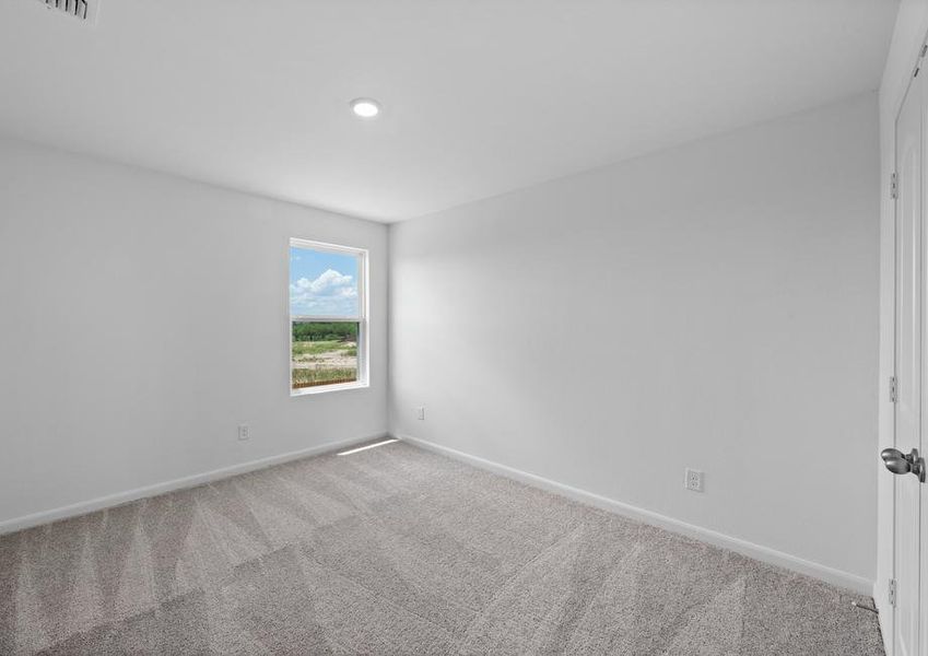 Bedroom with double door closet