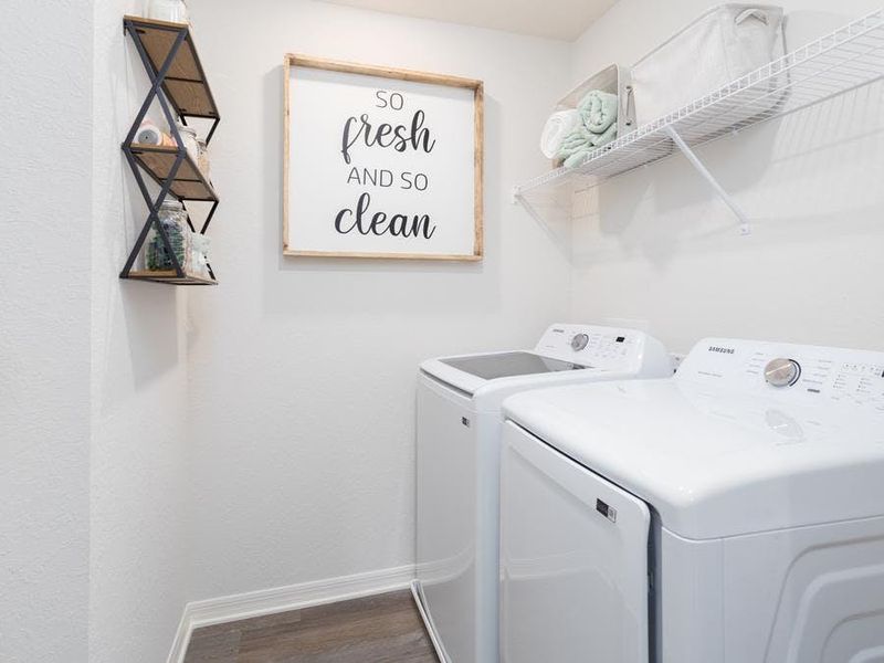 Convenient upstairs laundry area - Wesley ll home plan by Highland Homes