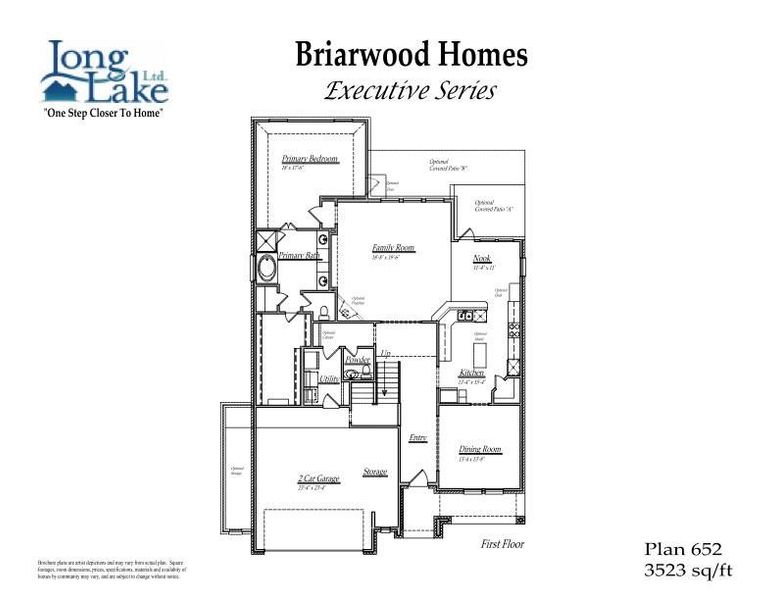 Plan 652 features 4 bedrooms, 3 full baths, 1 half bath and over 3,500 square feet of living space.