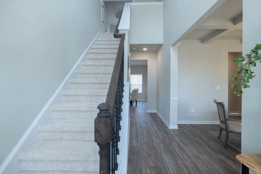 The inviting two-story foyer