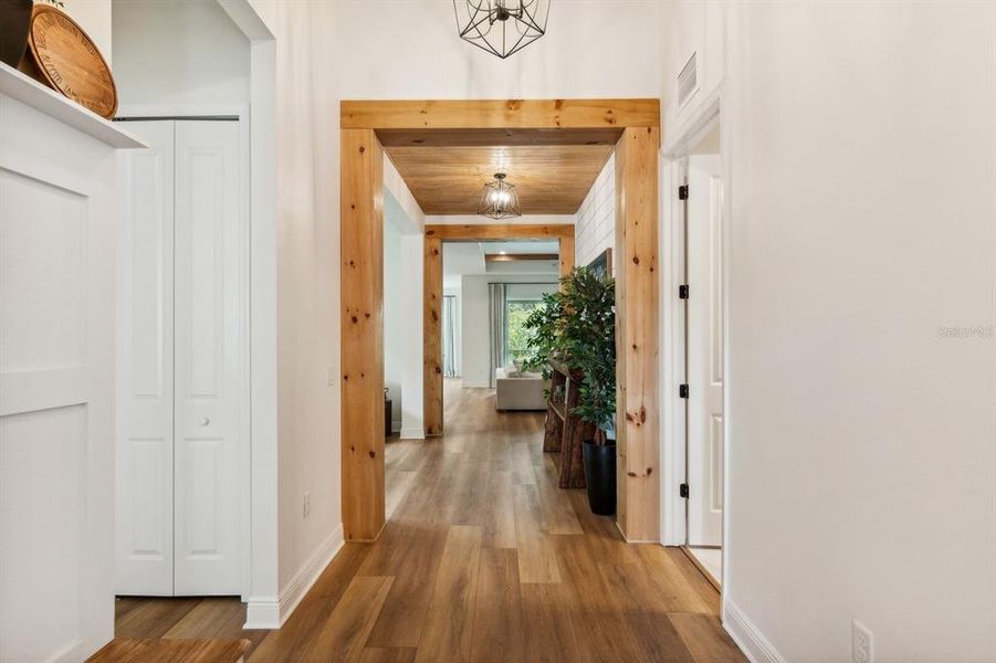 Entryway with custom woodwork