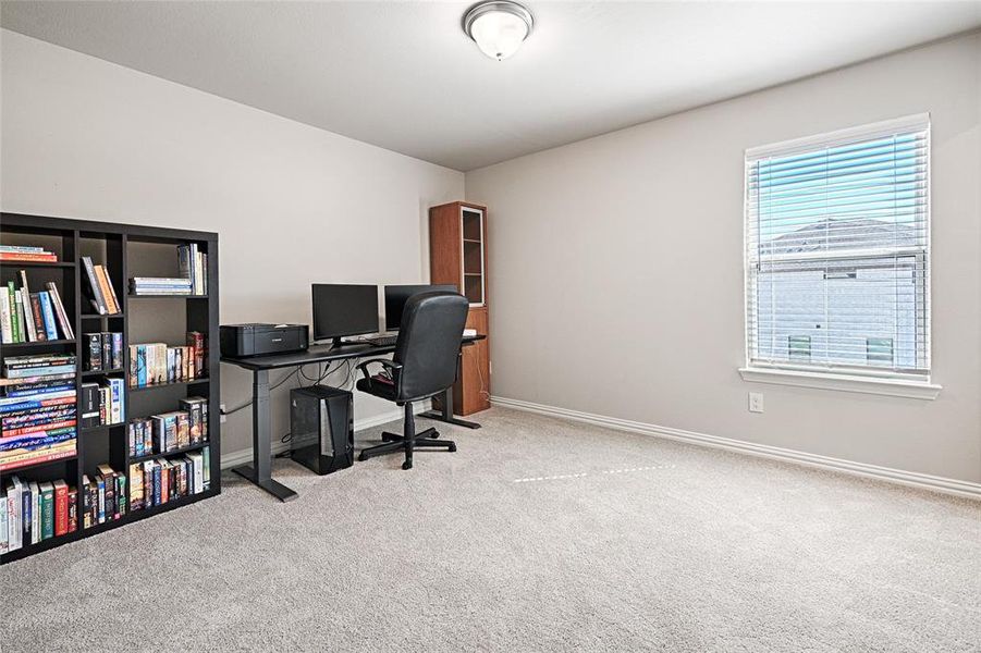 Bedroom 3 upstairs with plush carpet and walk-in closet