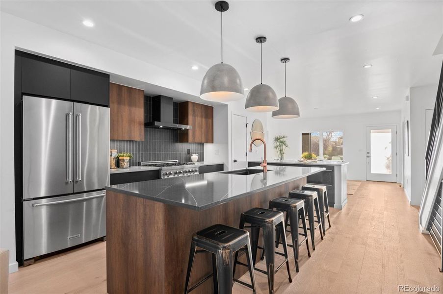 Ample cabinets and a pantry