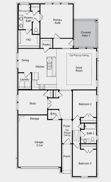 Structural options added include: Raised ceilings at foyer, 12'' pop up ceiling at gathering room and covered outdoor living.