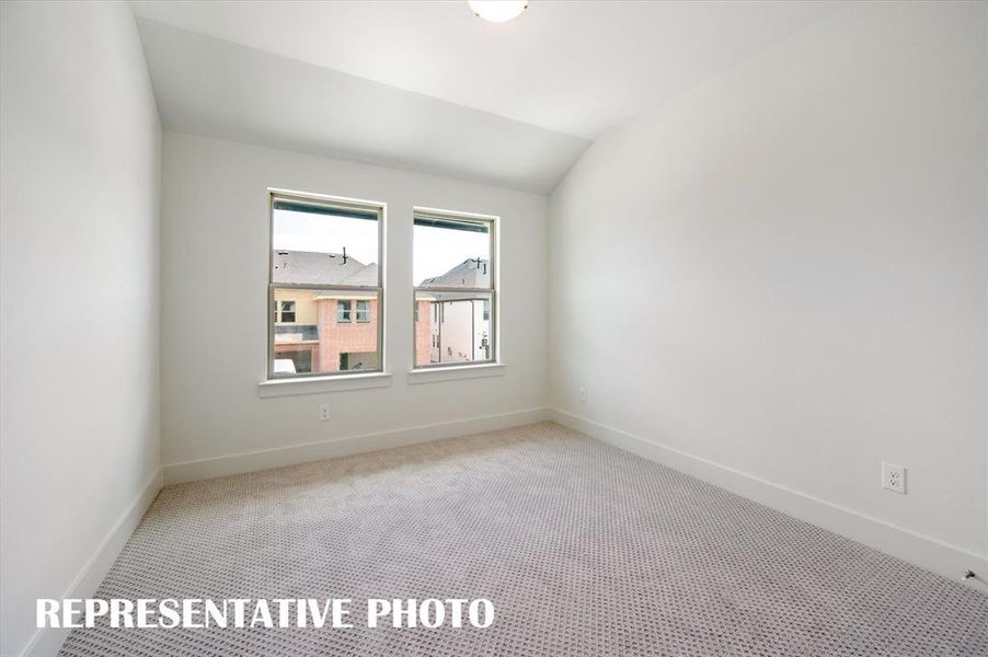 One of two nicely sized secondary bedrooms in our Natalie floor plan.  REPRESENTATIVE PHOTO