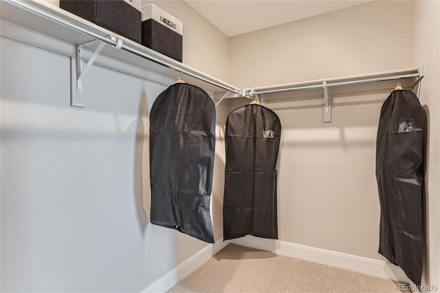 Spacious primary closet