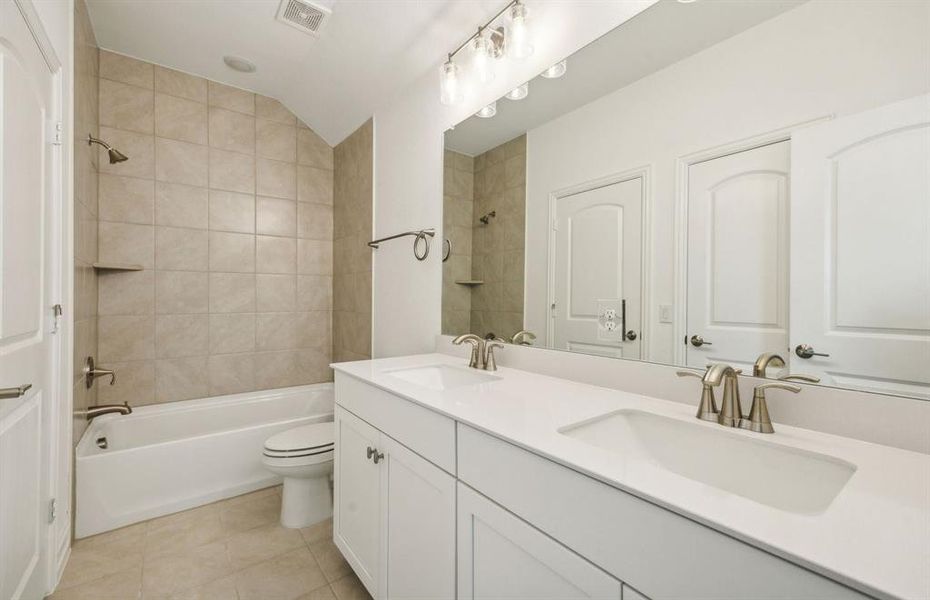 Elegant secondary bathroom*real home pictured