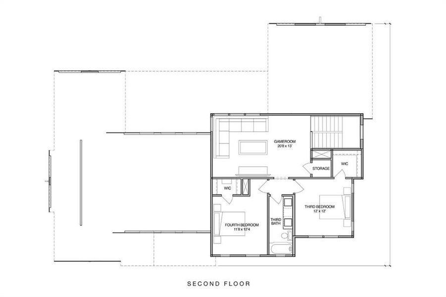 2nd floor has 2 bedrooms, full bath and second living