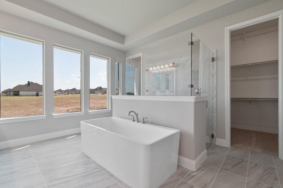 Primary Bathroom | Concept 3634 at The Meadows in Gunter, TX by Landsea Homes