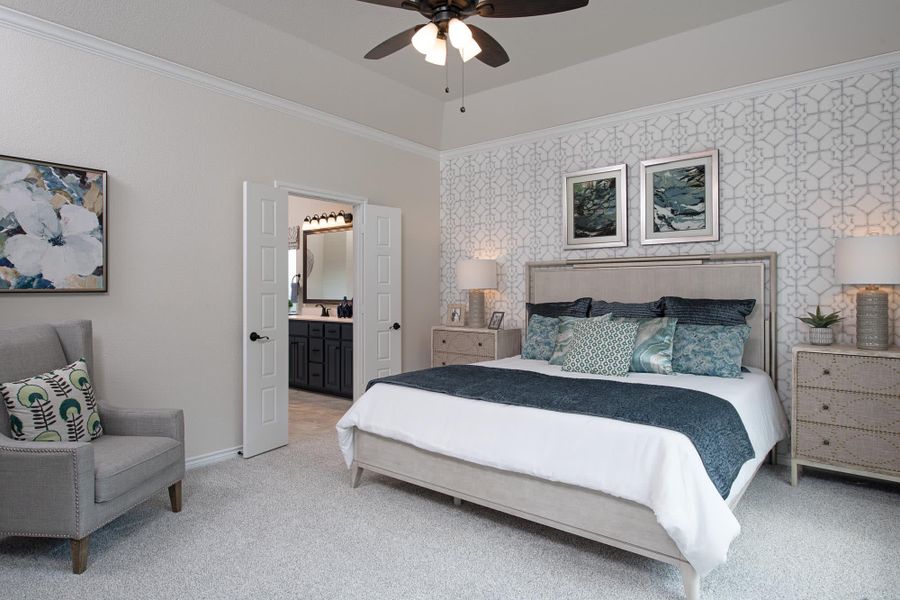 Primary Bedroom | Concept 2464 at Redden Farms in Midlothian, TX by Landsea Homes