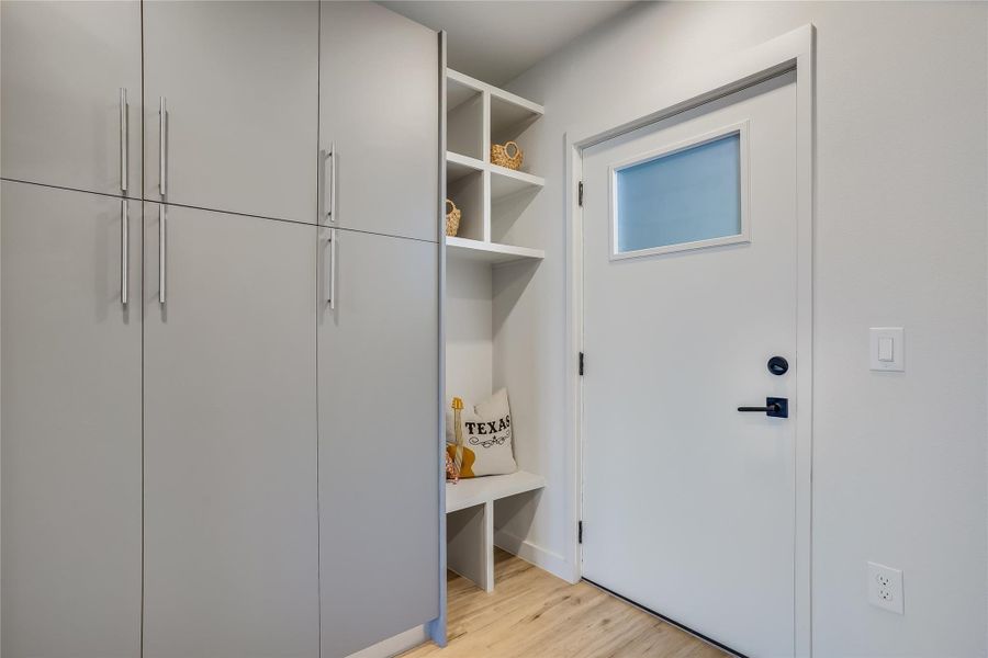 Ample storage through the home.