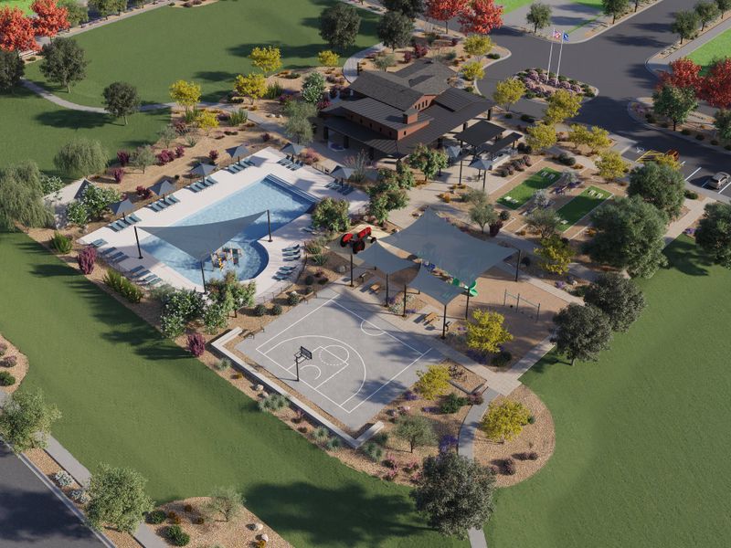 Virtual rendering of amenity center at Silva Farms