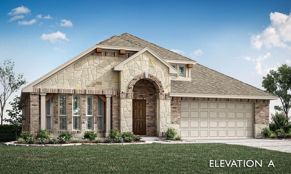 Elevation A. Hawthorne New Home in Waxahachie, TX