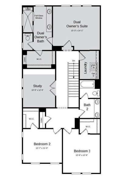 Structural options added include: extended owner's shower and walk in closet, walk in pantry, Dual Owner's Suite, study.