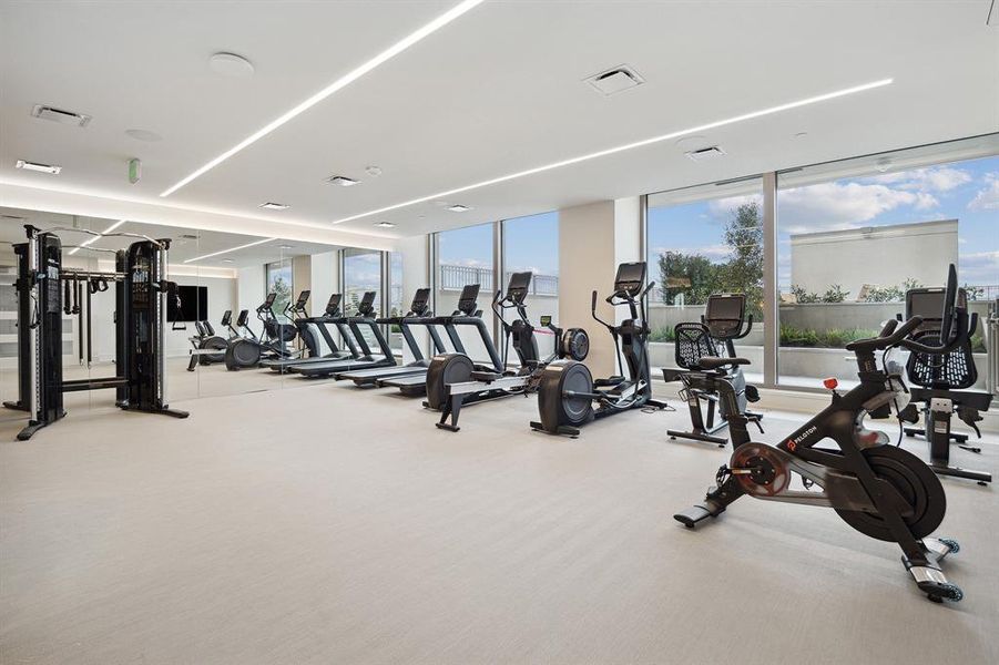 Exceed your fitness goals in the state-of-the-art fitness center overlooking the pool deck.