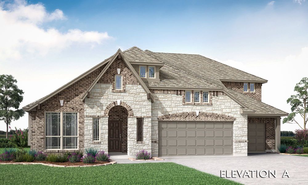 Elevation A. 3,336sf New Home in Fort Worth, TX