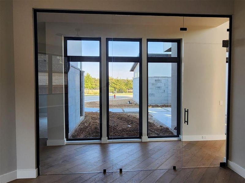 Entryway featuring wood-type flooring