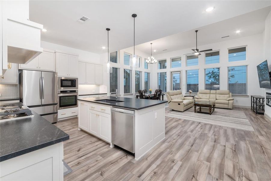 Kitchen opens to great room