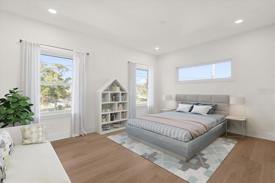 Virtually staged - Upstairs bedroom