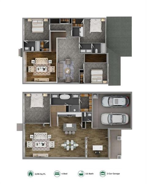 Christina Floor Plan Rendering (2516D)