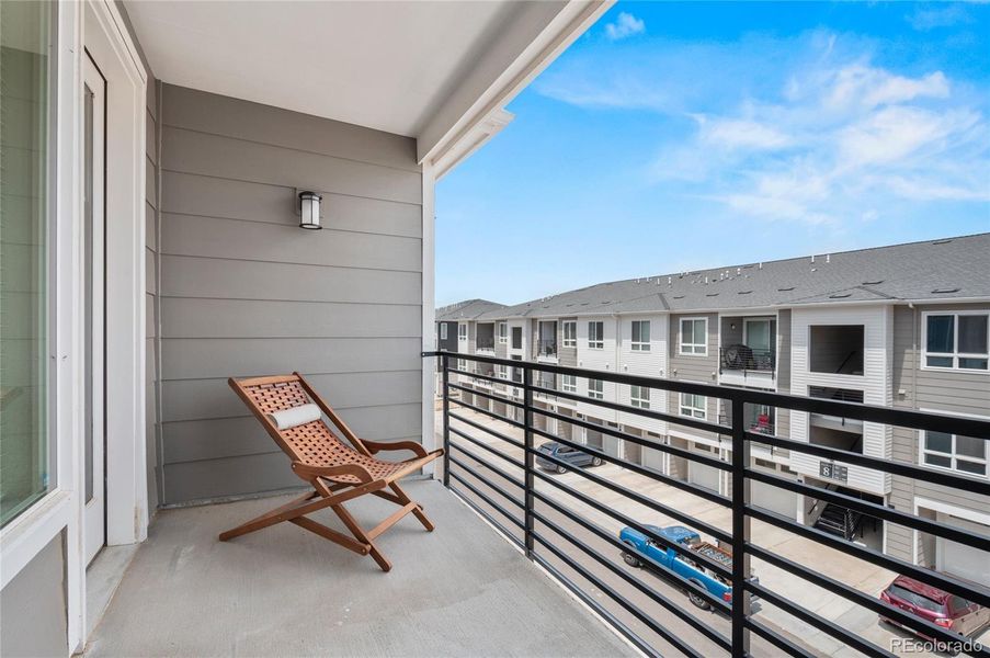 A beautiful outdoor seating area is facing northeast.