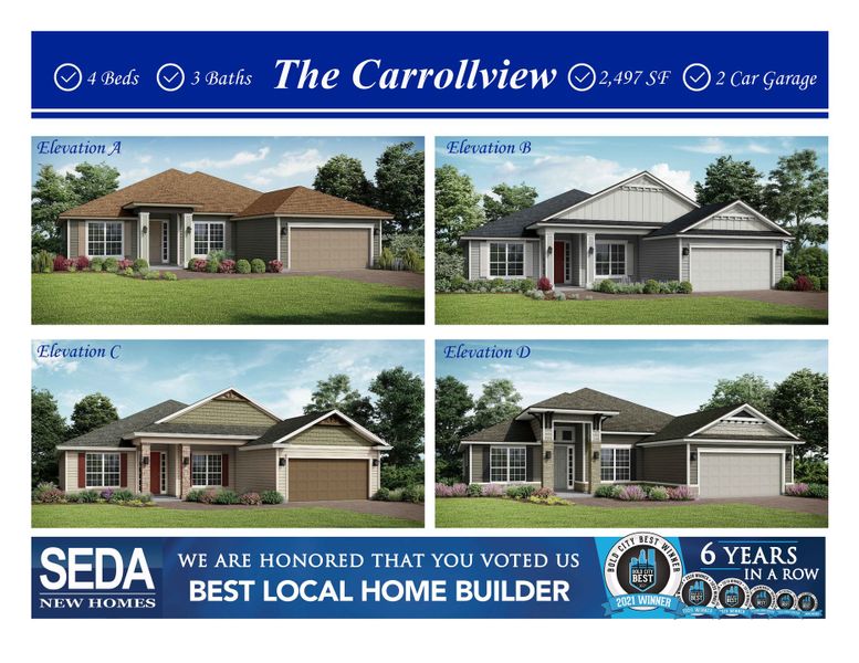 New construction Single-Family house The Carrollview, 44 Dawson Creek Way, Saint Augustine, FL 32095 - photo