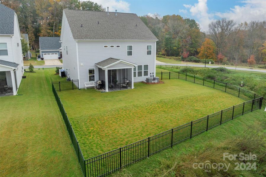 Fenced Back Yard and Screened Porch