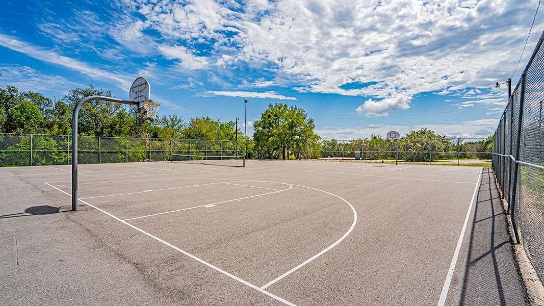 View of community basketball court