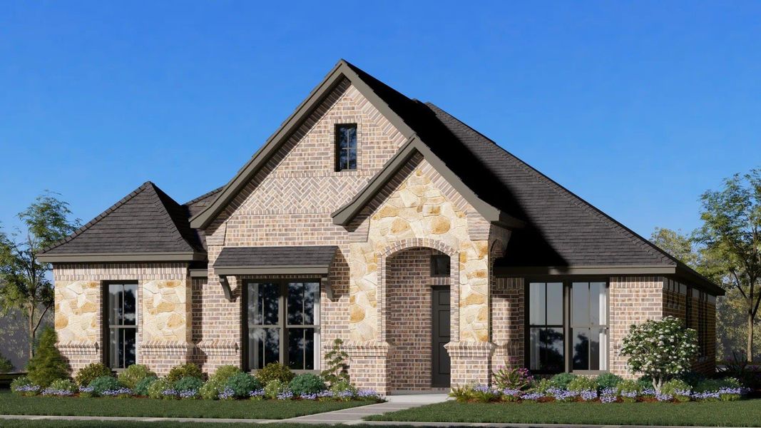 Elevation C with Stone | Concept 1958 at Redden Farms - Classic Series in Midlothian, TX by Landsea Homes